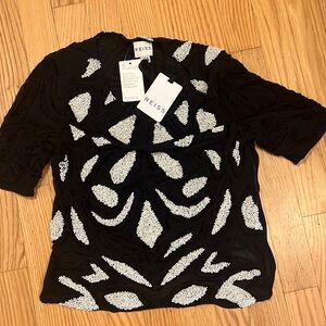 Reiss Basset black/cream bead detail top!